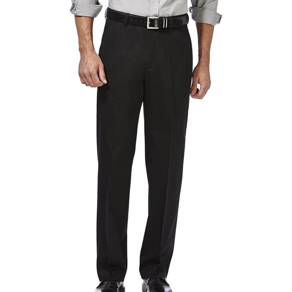 Haggar Men's Khaki Classic Fit Flat Front Casual Pant 38x29 New